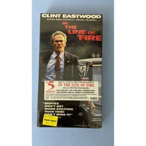 In the Line of Fire (VHS, 1993) Eastwood - Original Stickers - NEW & SEALED